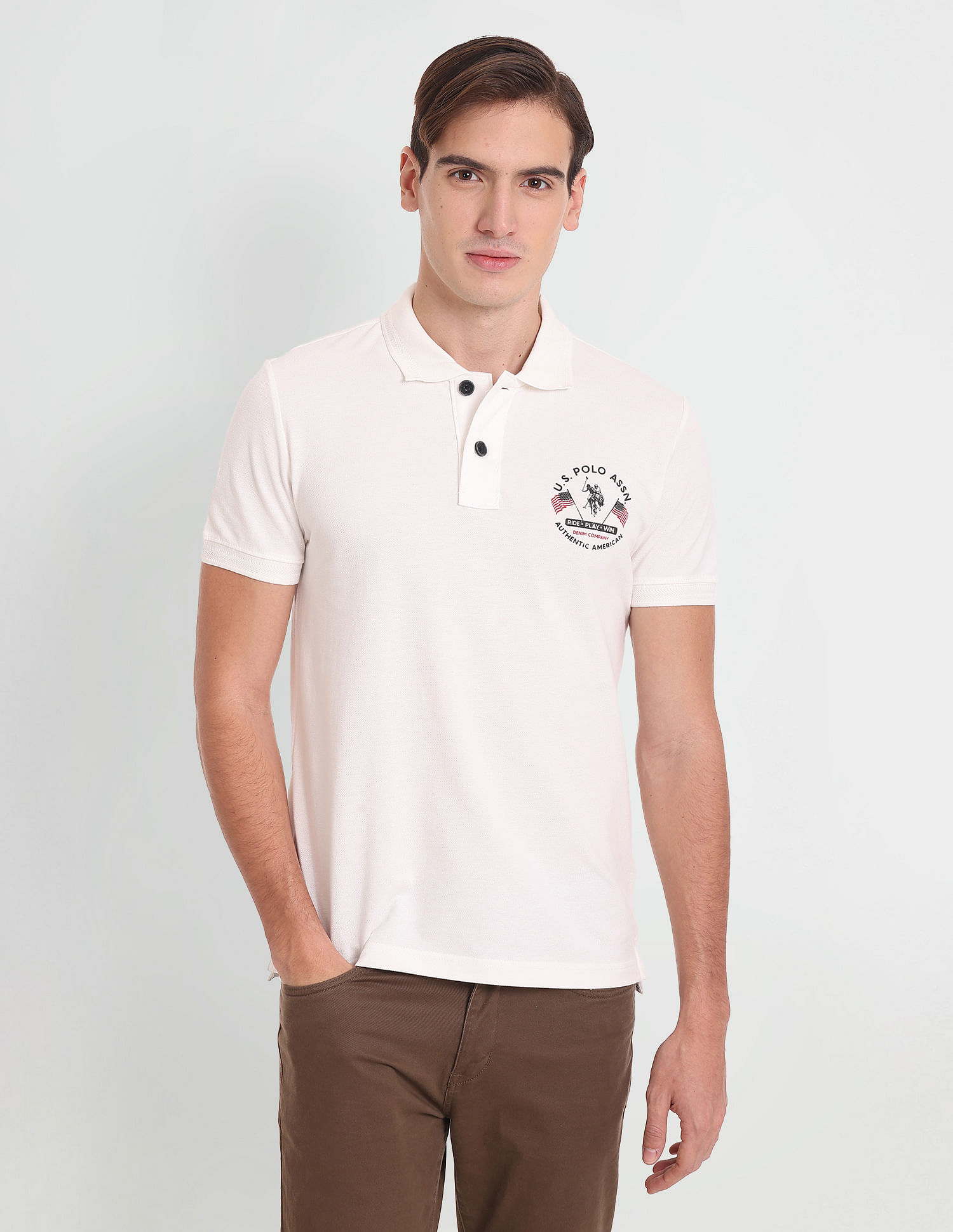 U.S. Polo Assn. Denim Co. Iconic Graphic Print Polo Shirt