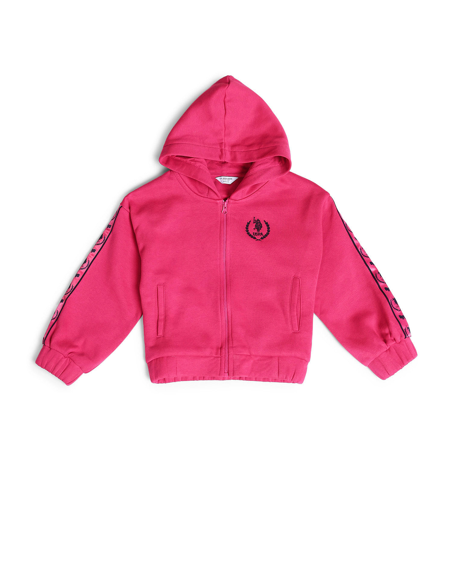 U.S. Polo Assn. Kids Girls Hooded Regular Fit Sweatshirt