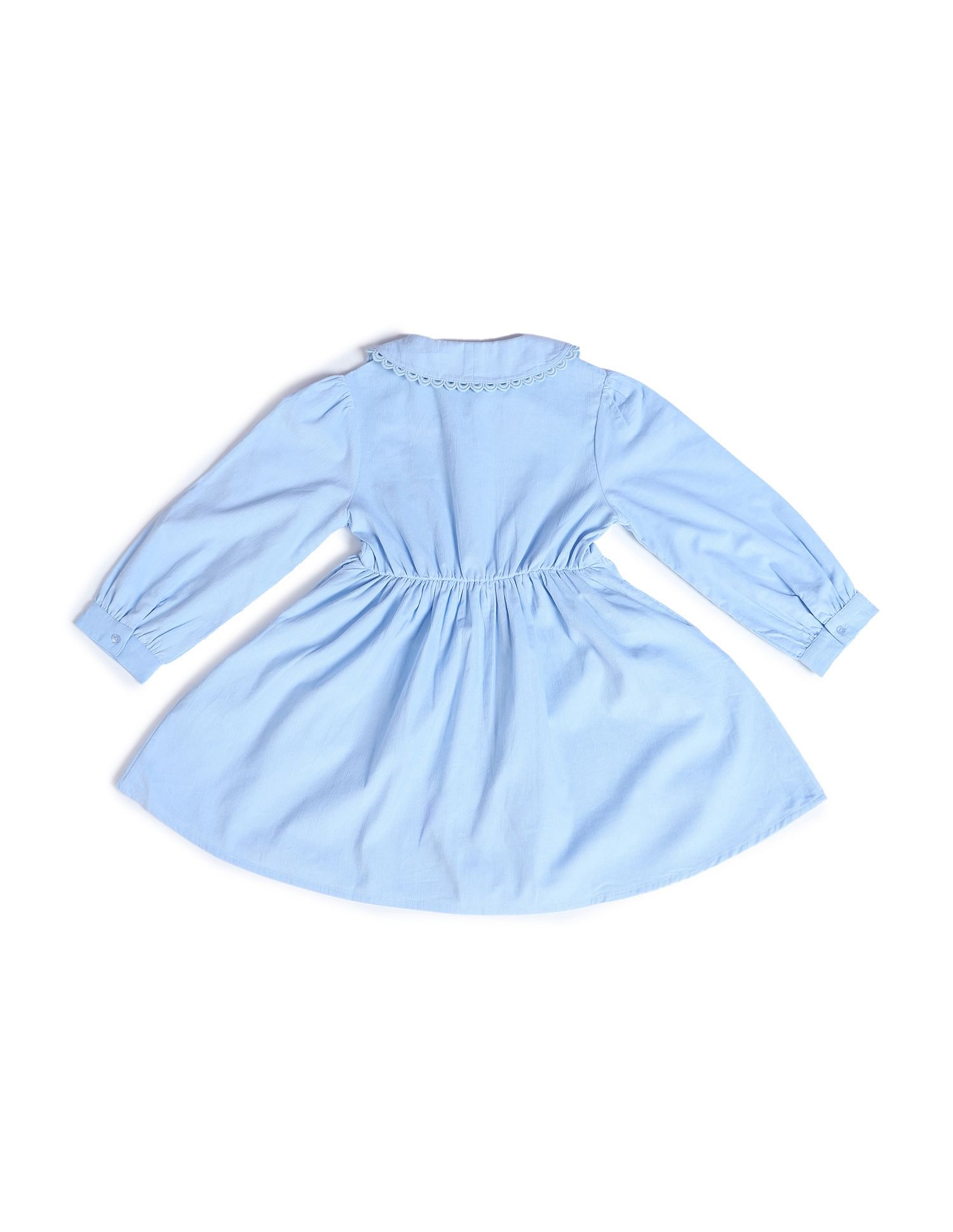 U.S. Polo Assn. Kids Girls Peterpan Collar Corduroy Dress