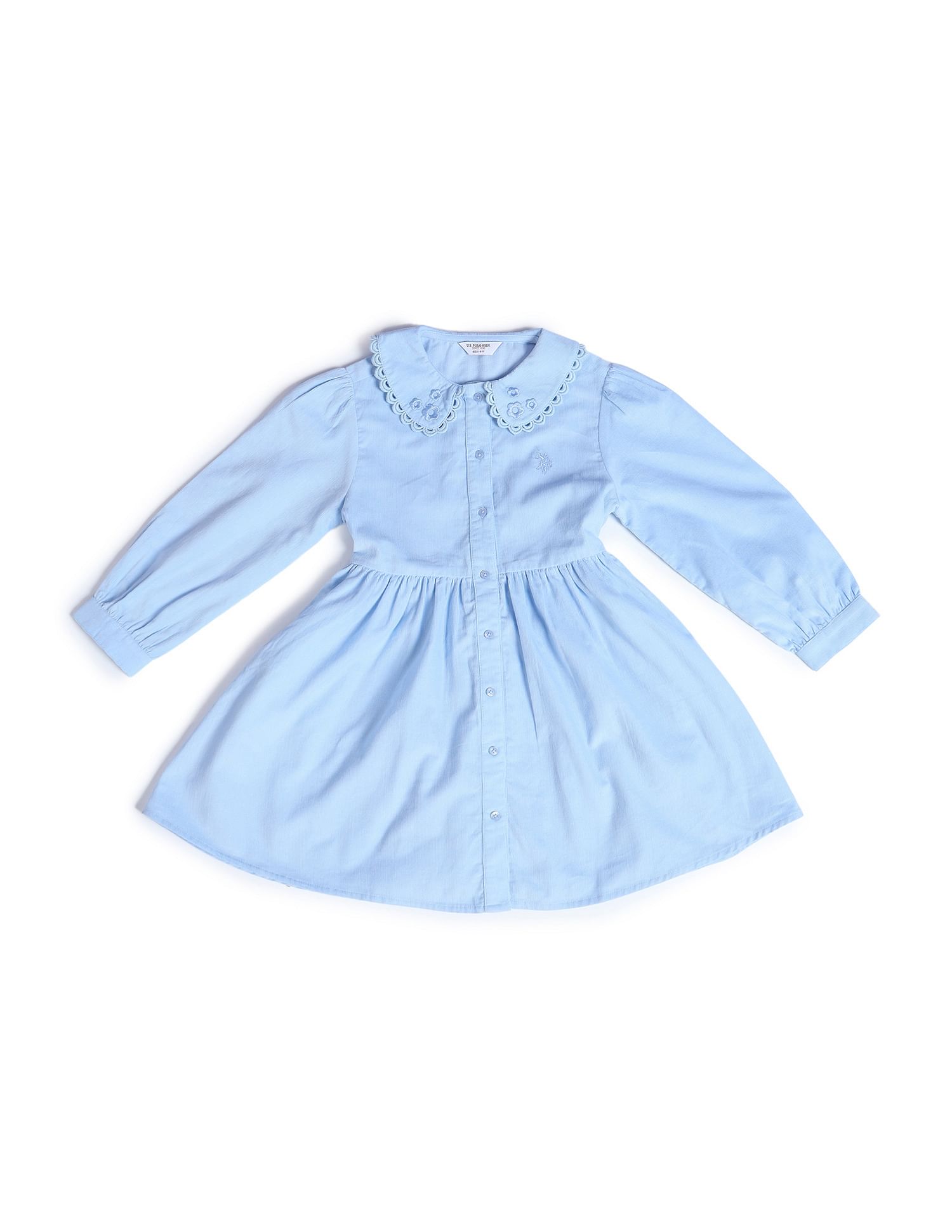 U.S. Polo Assn. Kids Girls Peterpan Collar Corduroy Dress