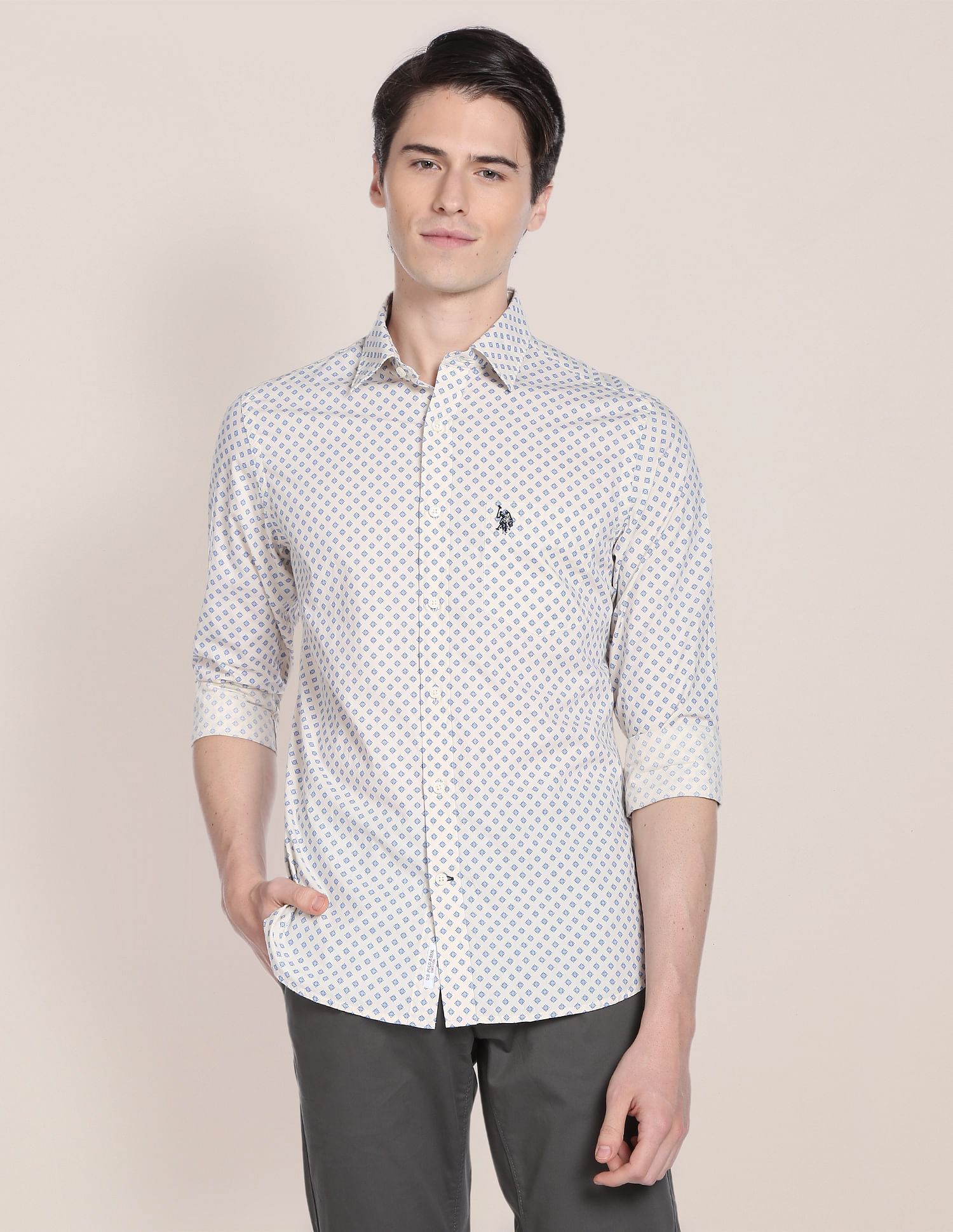 U.S. Polo Assn. Poplin Print Cotton Shirt