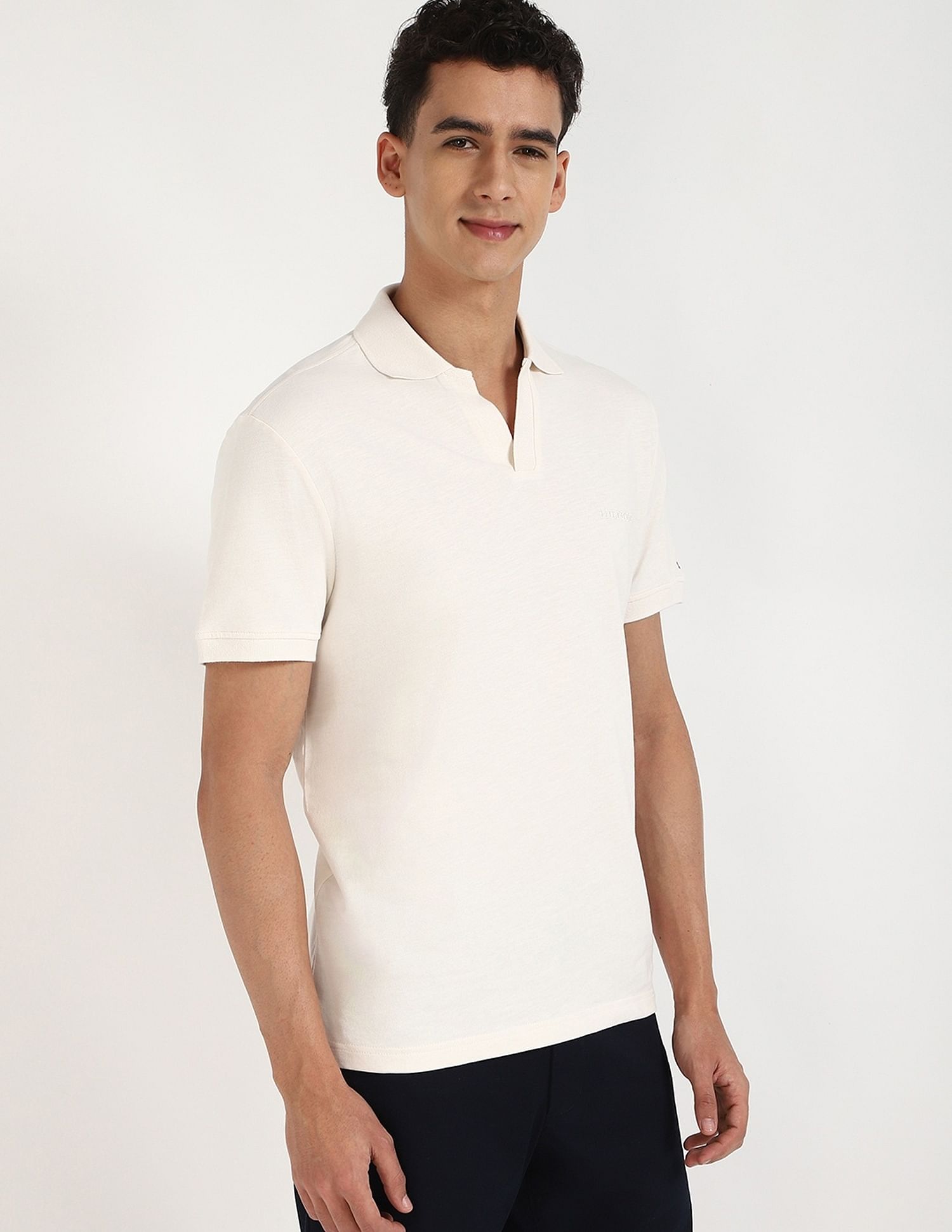 Tommy Hilfiger Solid Regular-Fit Cotton Polo Shirt