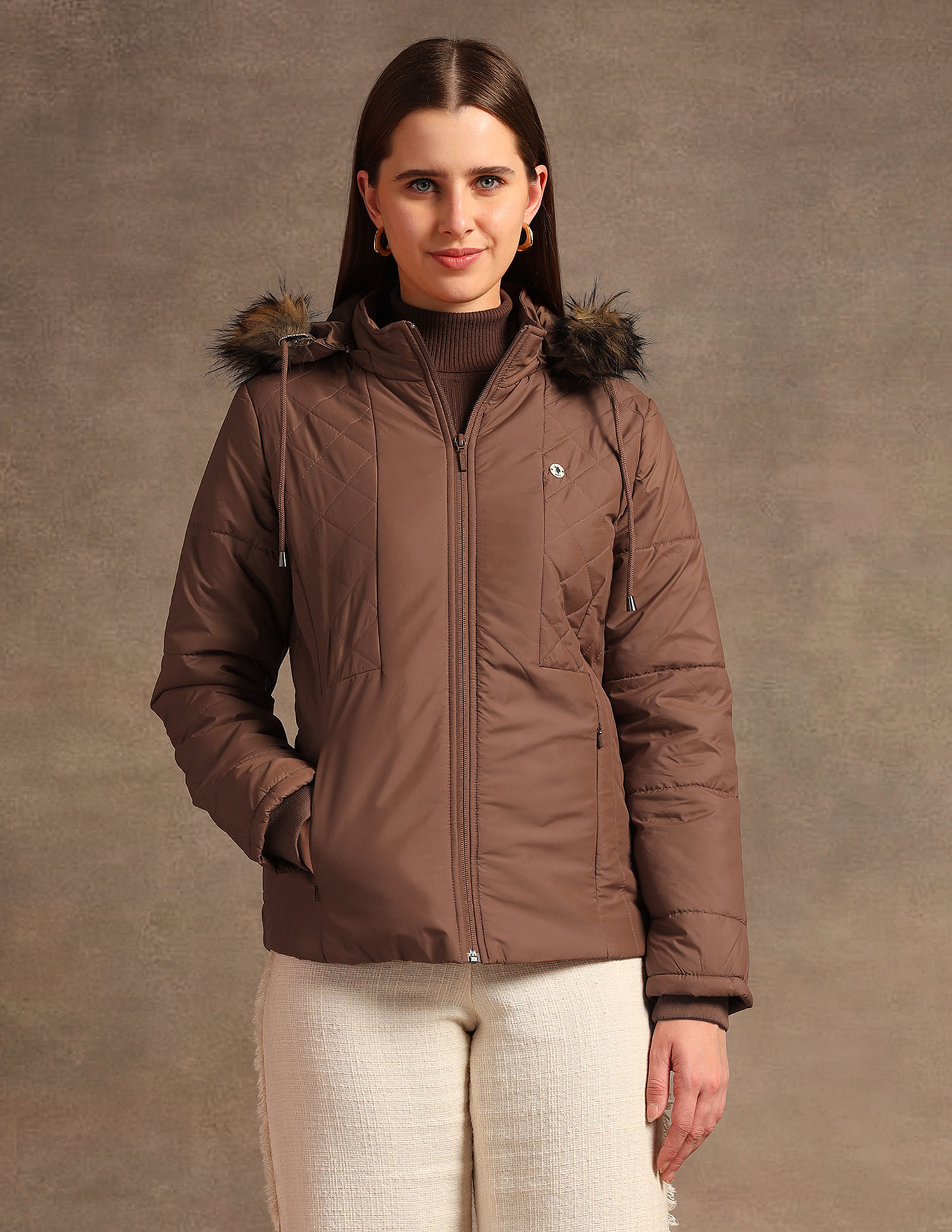 U.S. Polo Assn. Women Hooded Solid Padded Jacket
