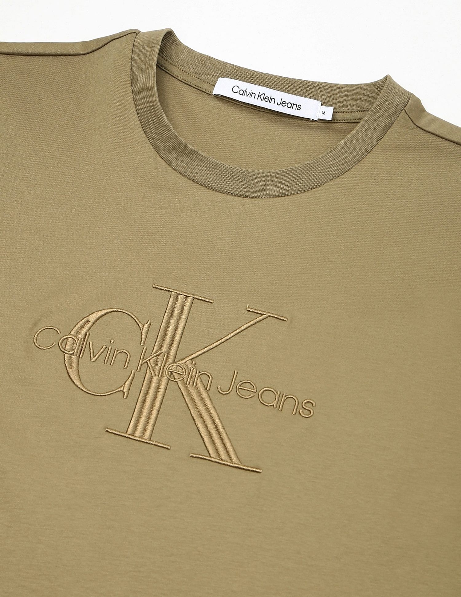 Calvin Klein Jeans Embroidered Logo Regular-Fit Cotton T Shirt