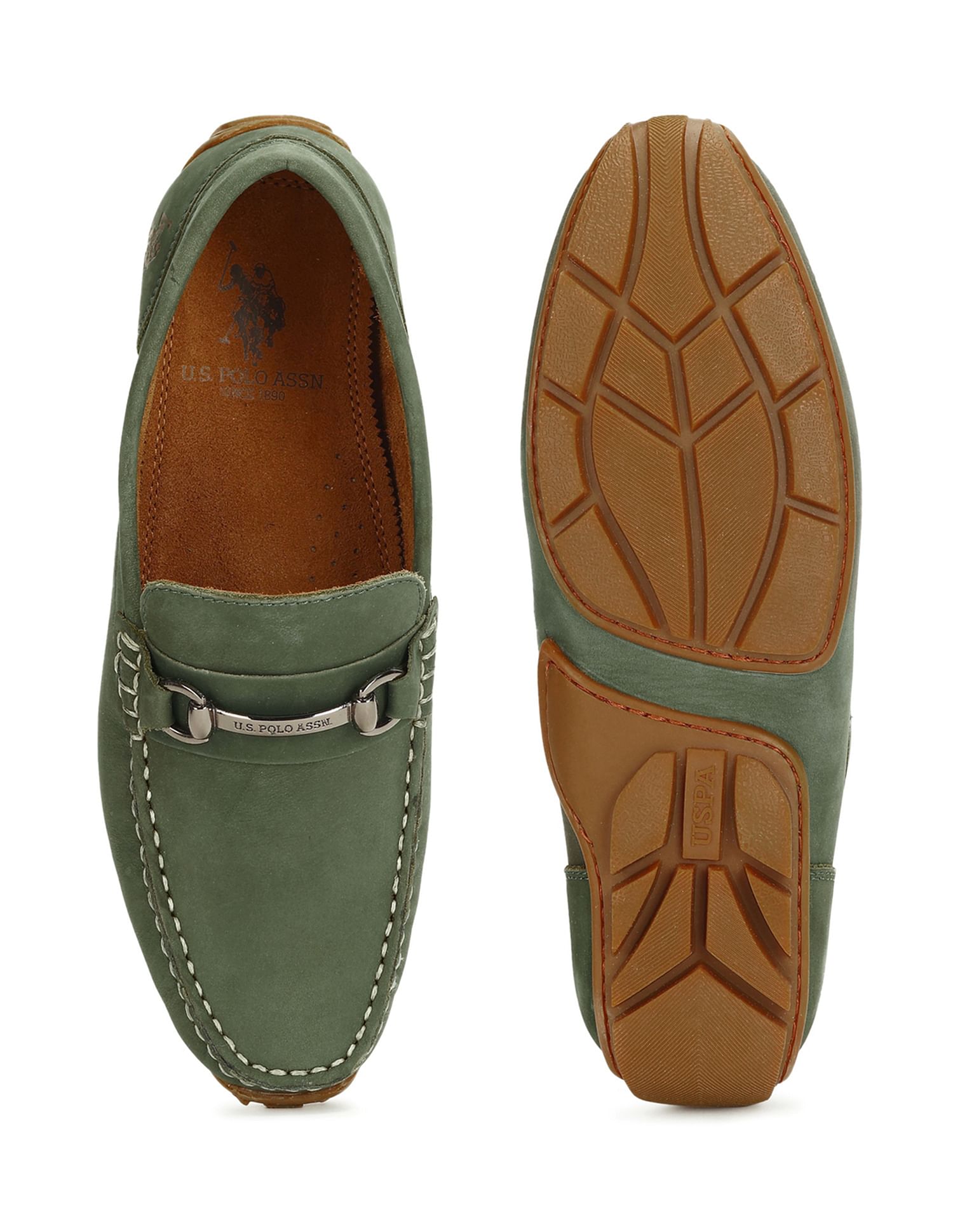 U.S. Polo Assn. Metallic Logo Leather Hebbar 3.0 Loafers