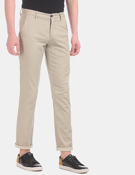 Arrow Sports Casual Trousers  Buy Arrow Sports Grey Chrysler Slim Fit  Cotton Stretch Trousers Online  Nykaa Fashion