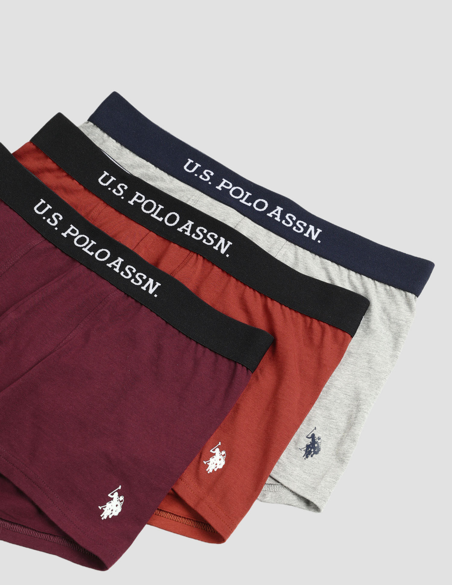 USPA Innerwear Anti Microbial Solid OET13 Trunks - Pack Of 3