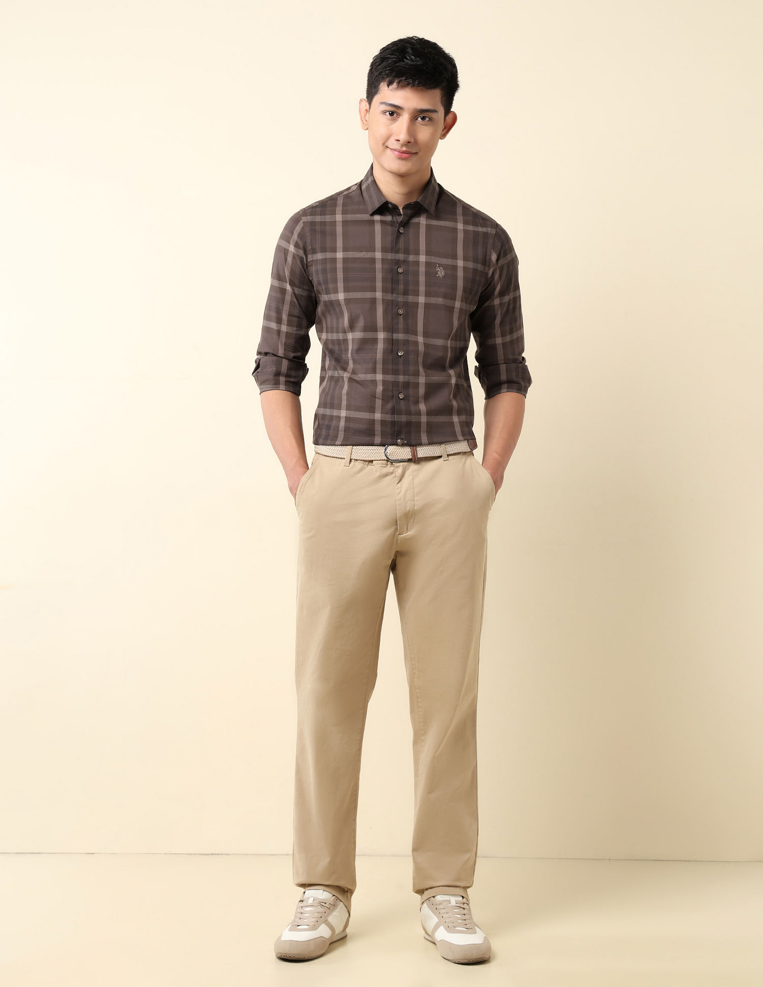 U.S. Polo Assn. Plaid Checked Tailored Fit Shirt