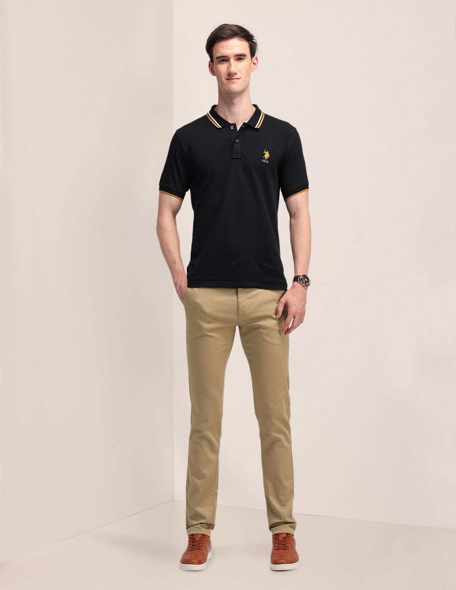 U.S. Polo Assn. Austin Slim Fit Flat Front Trousers
