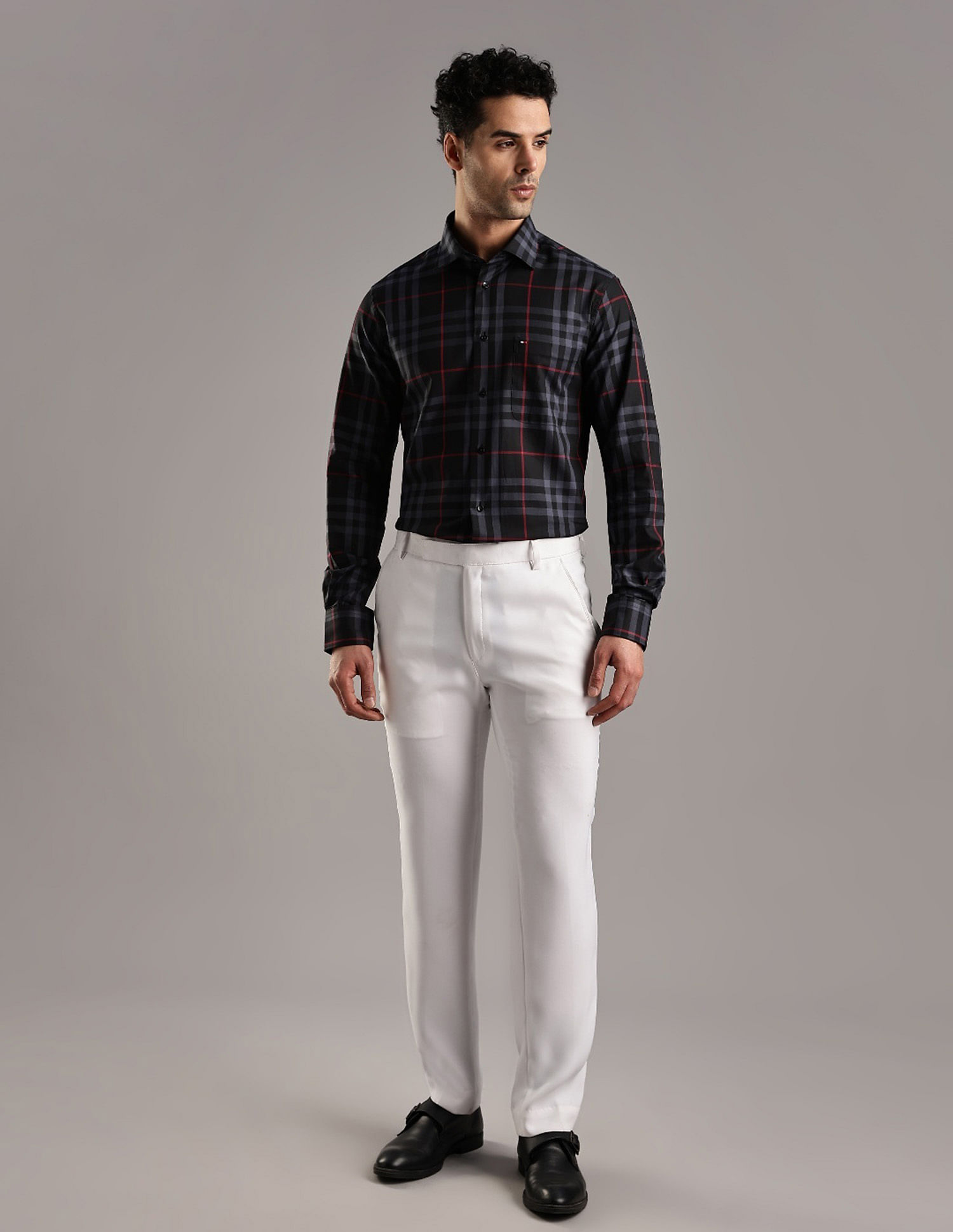 Tommy Hilfiger Checked Regular Fit Plain Woven Shirt