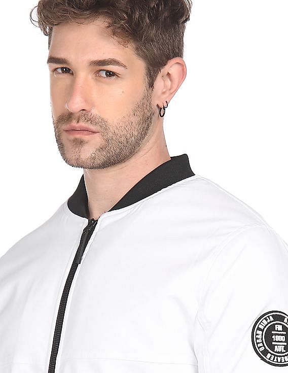 Flying Machine Stand Collar Solid Jacket