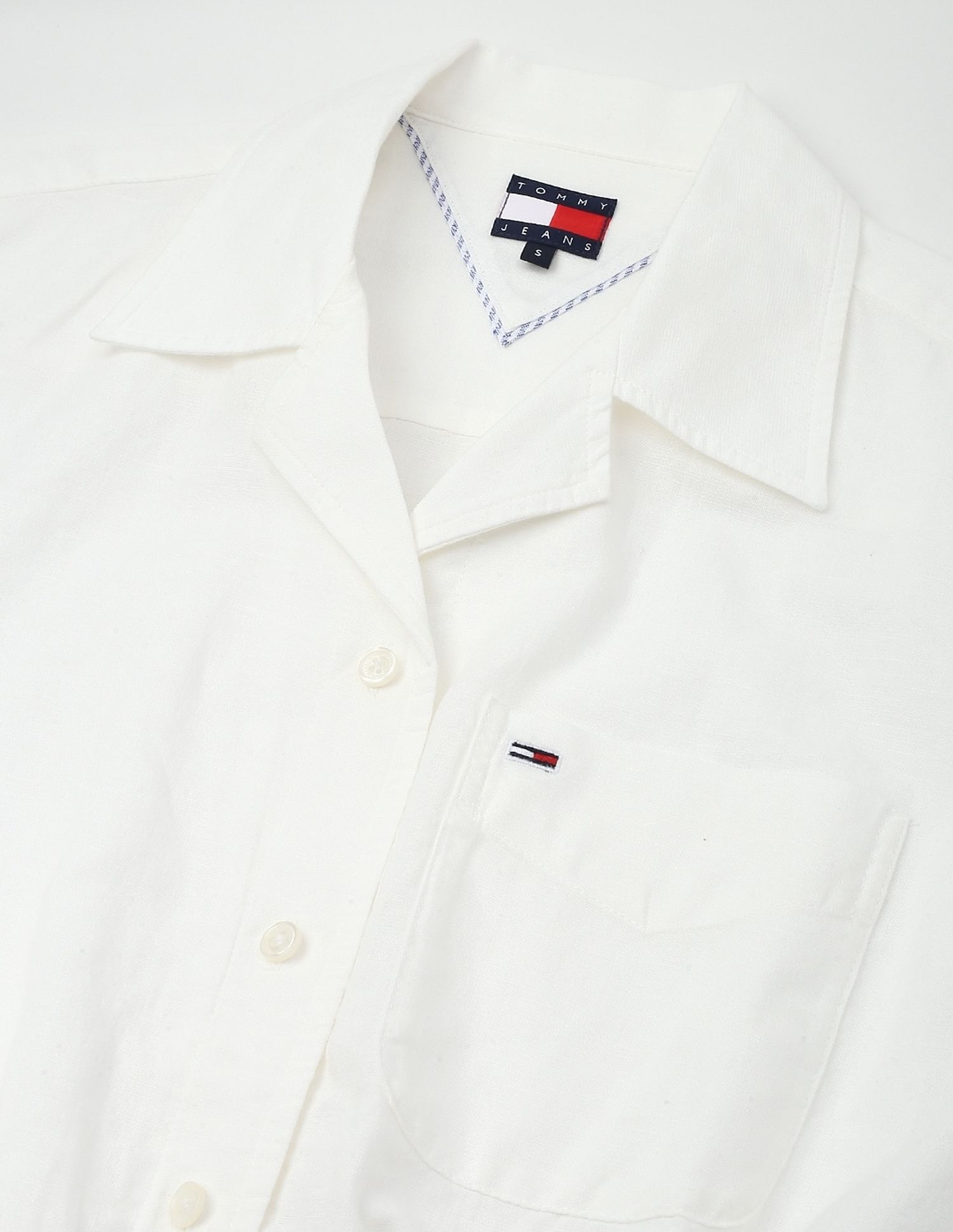 Tommy Hilfiger Solid Cropped Shirt