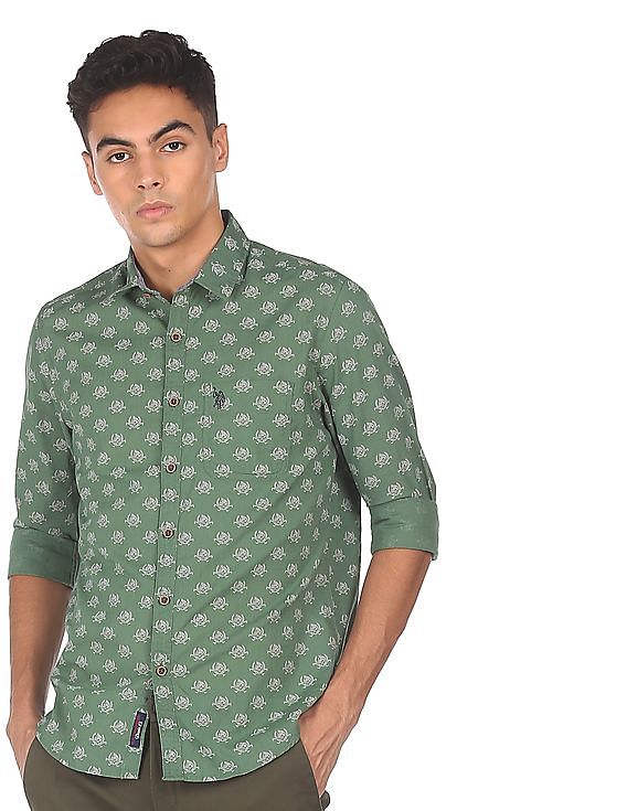 Buy Roadster Olive Green Denim Casual Shirt - Shirts for Men 1296382 |  Myntra