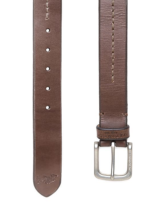 U.S. Polo Assn. Contrast Stitch Leather Belt