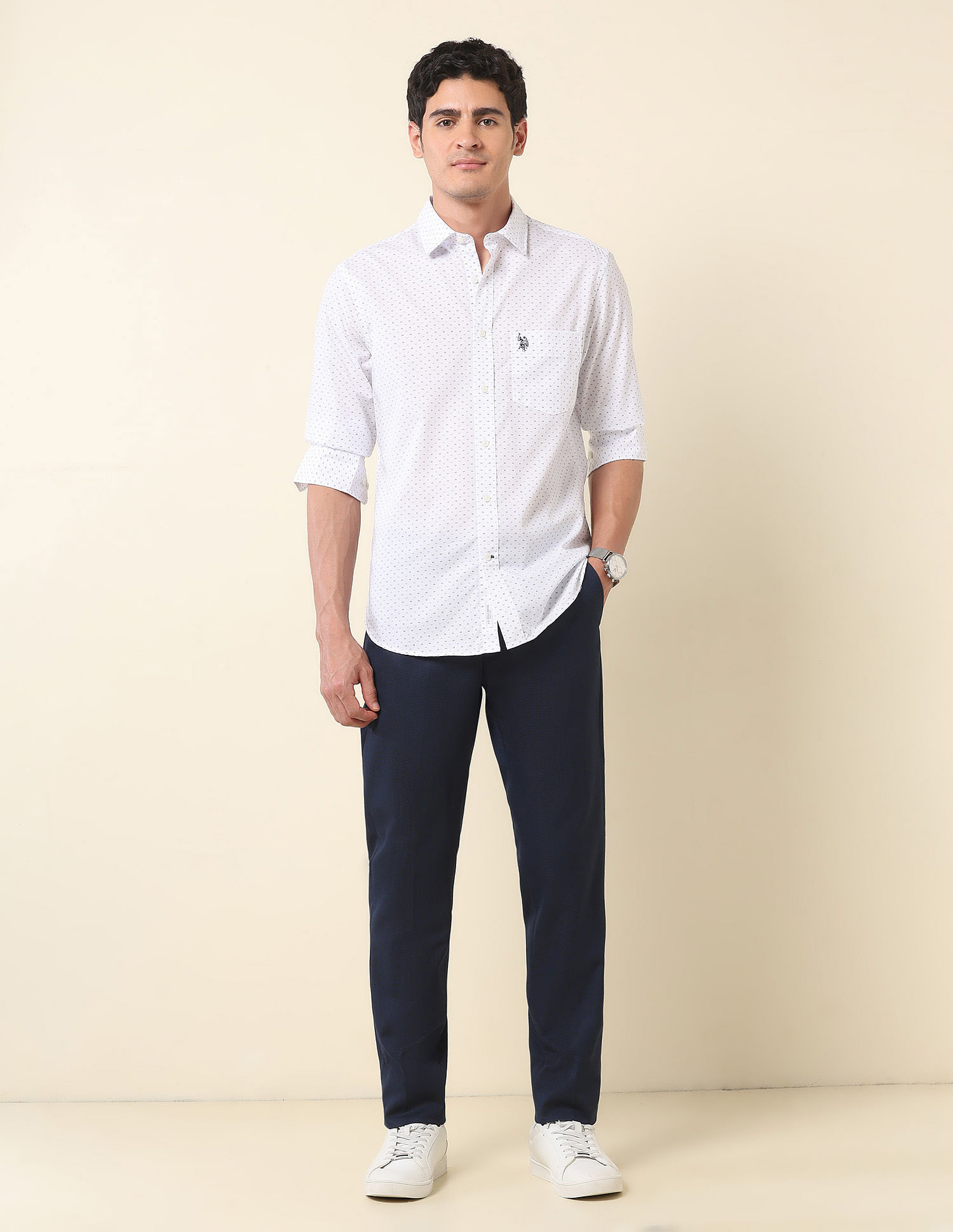 U.S. Polo Assn. Pure Cotton Geometric Printed Shirt