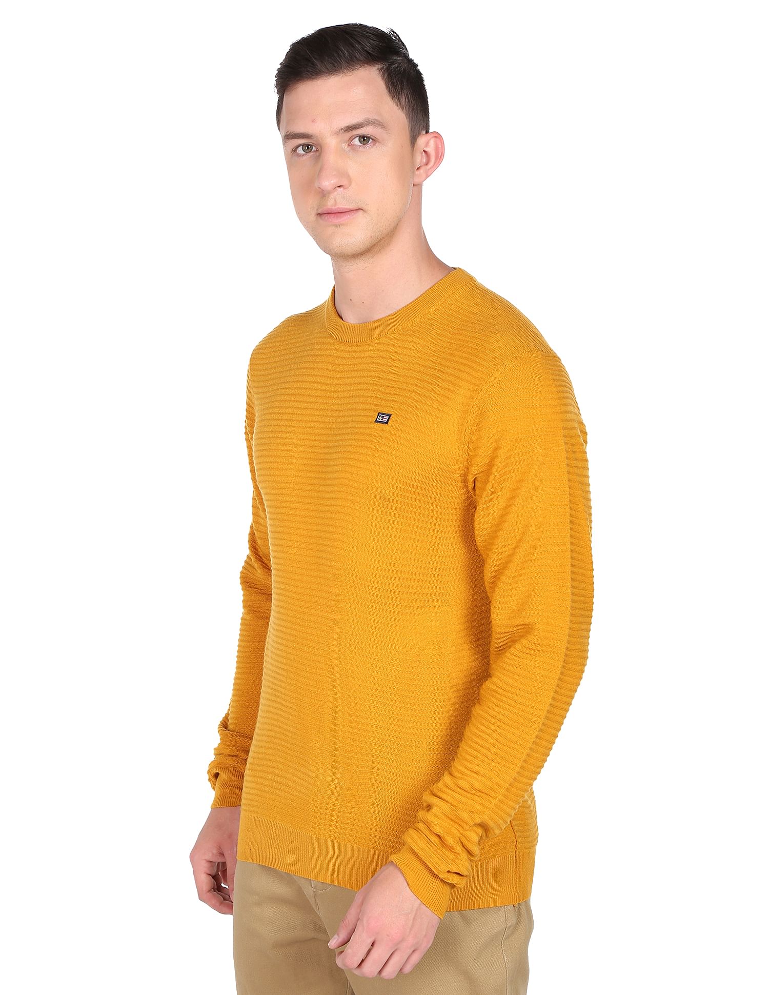 Buy Arrow Sports Crew Neck Textured Acrylic Sweater NNNOW