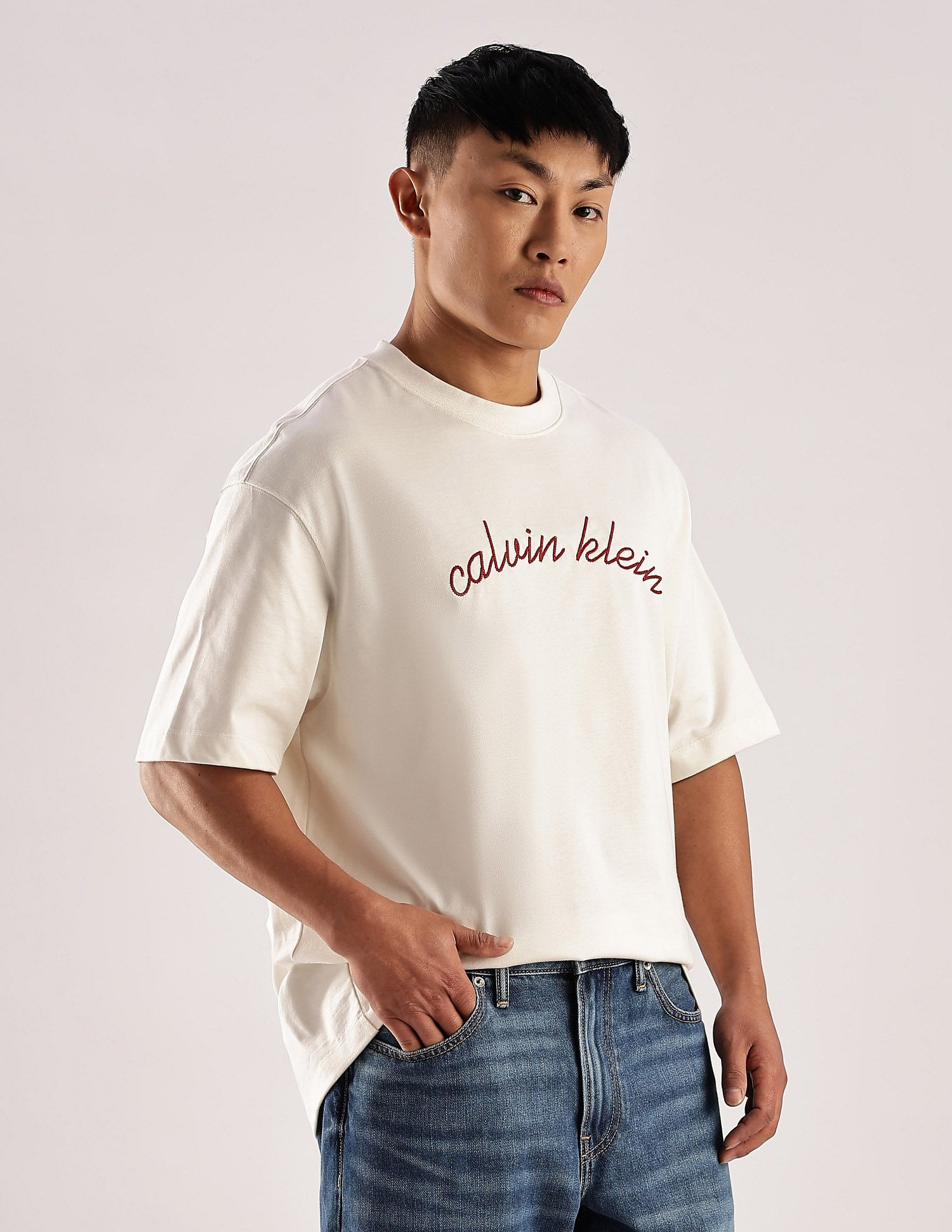 Calvin Klein Jeans Embroidered Logo Relaxed Fit Cotton T-Shirt