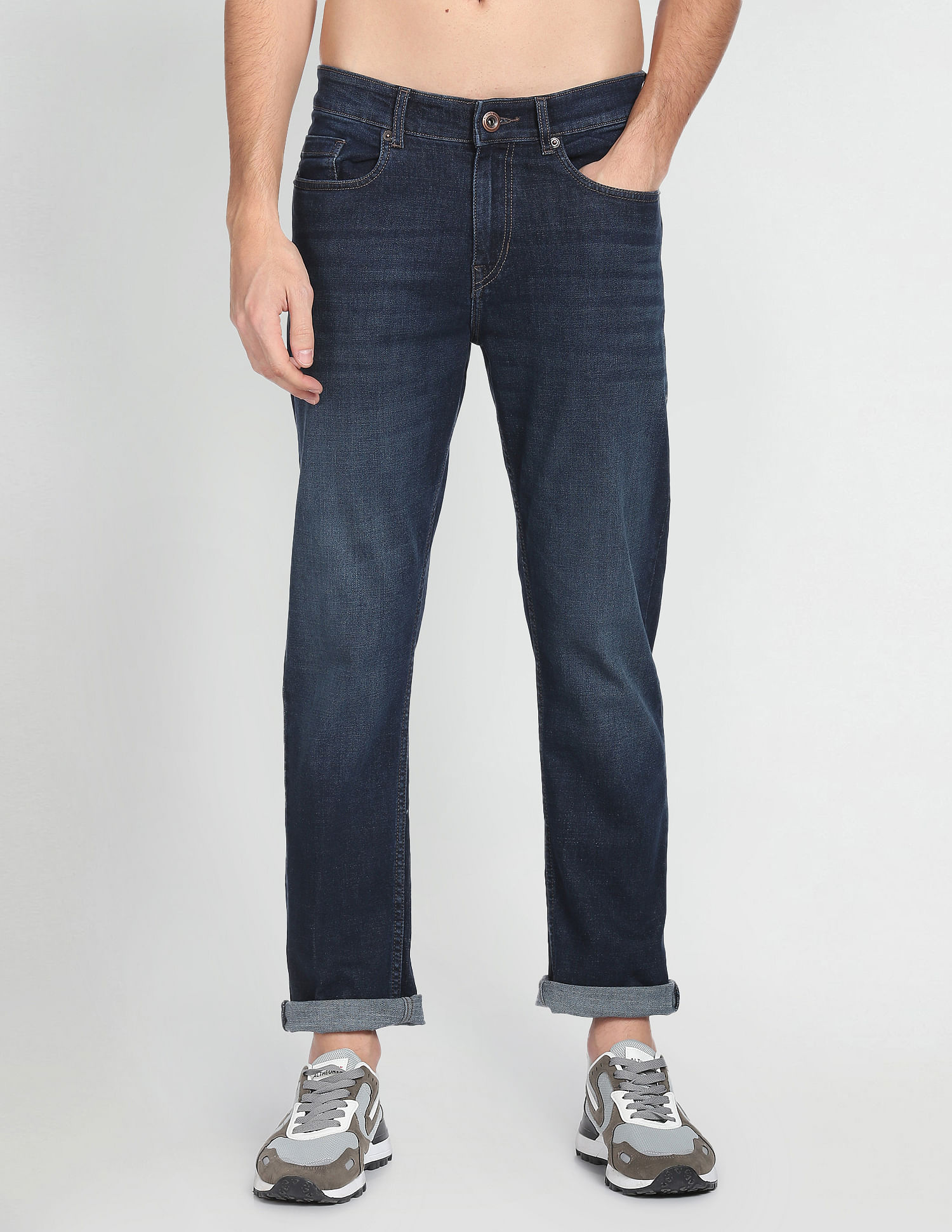 Flying Machine F-Jango Straight Fit Whiskered Jeans
