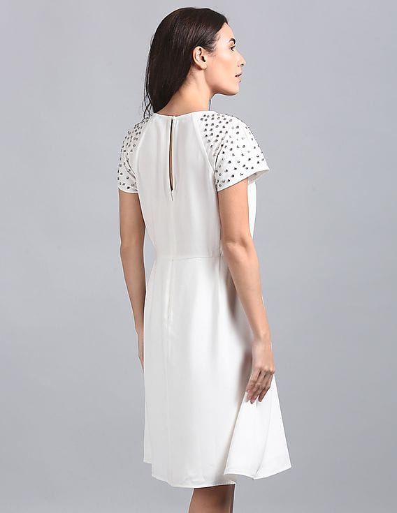Buy GAP Women White Studded Empire Waist Dress - NNNOW.com
