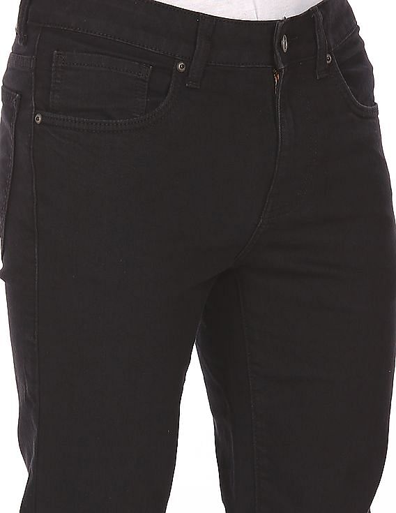 Aeropostale Men Black Skinny Fit Rinsed Jeans