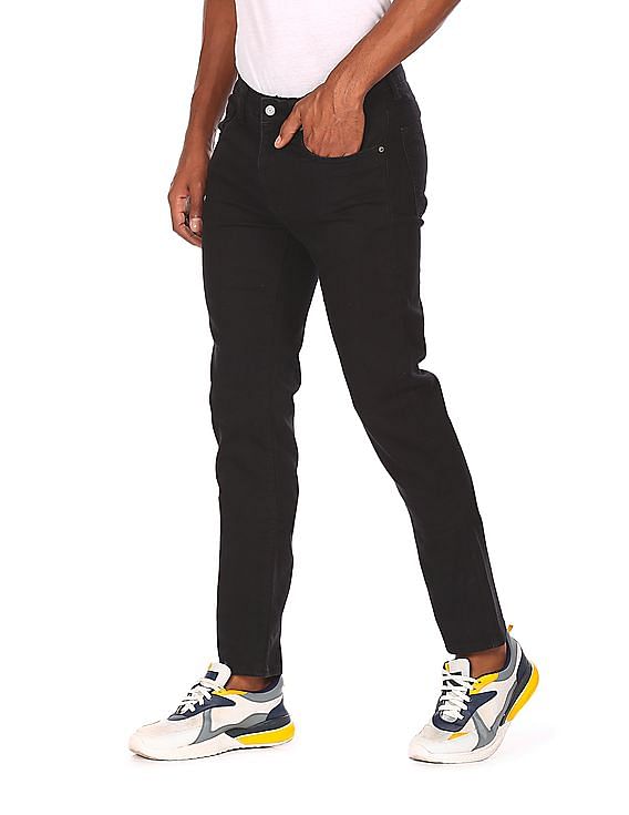 Aeropostale Men Black Skinny Fit Rinsed Jeans