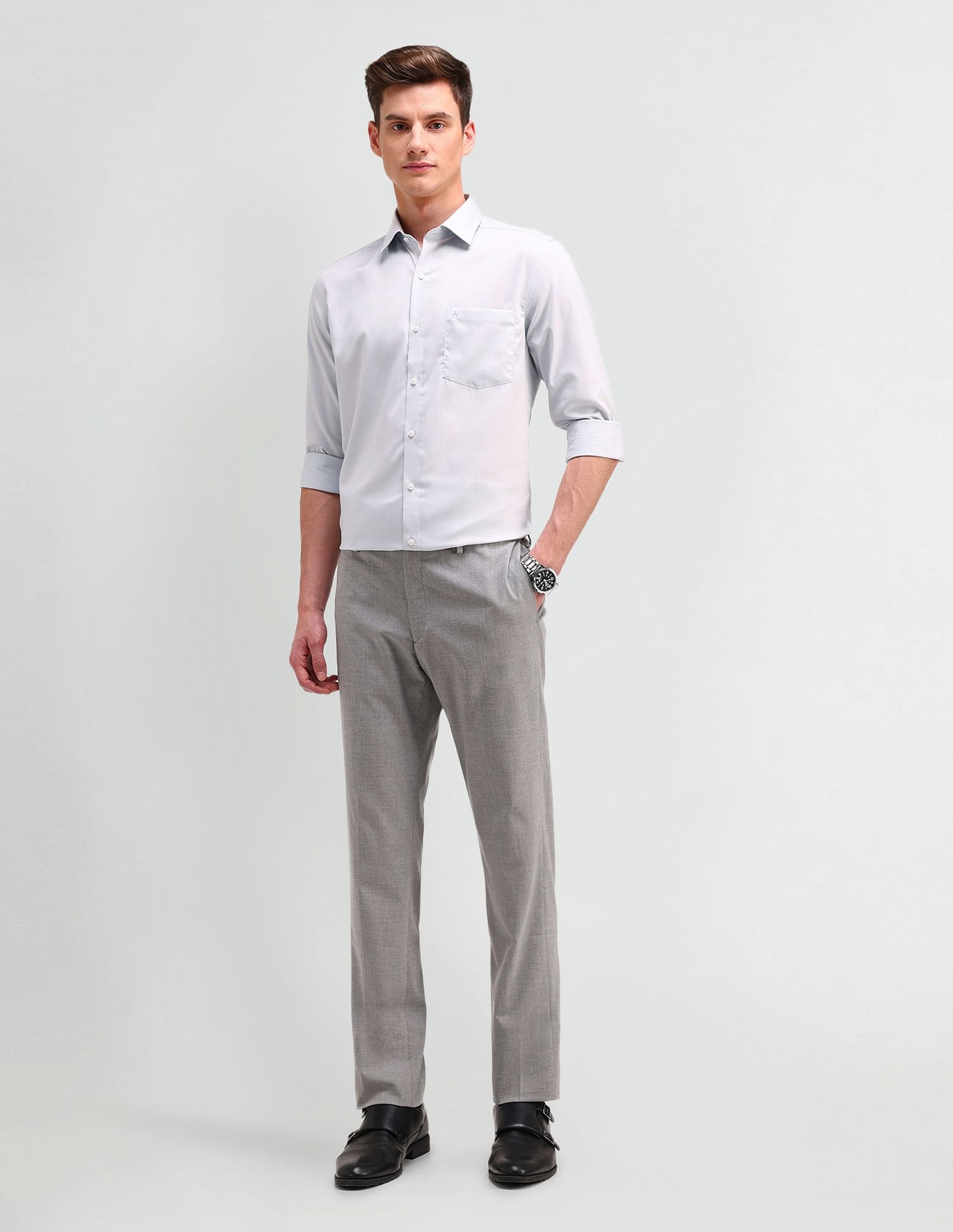 Arrow Slim Fit Textured Pattern Shirt