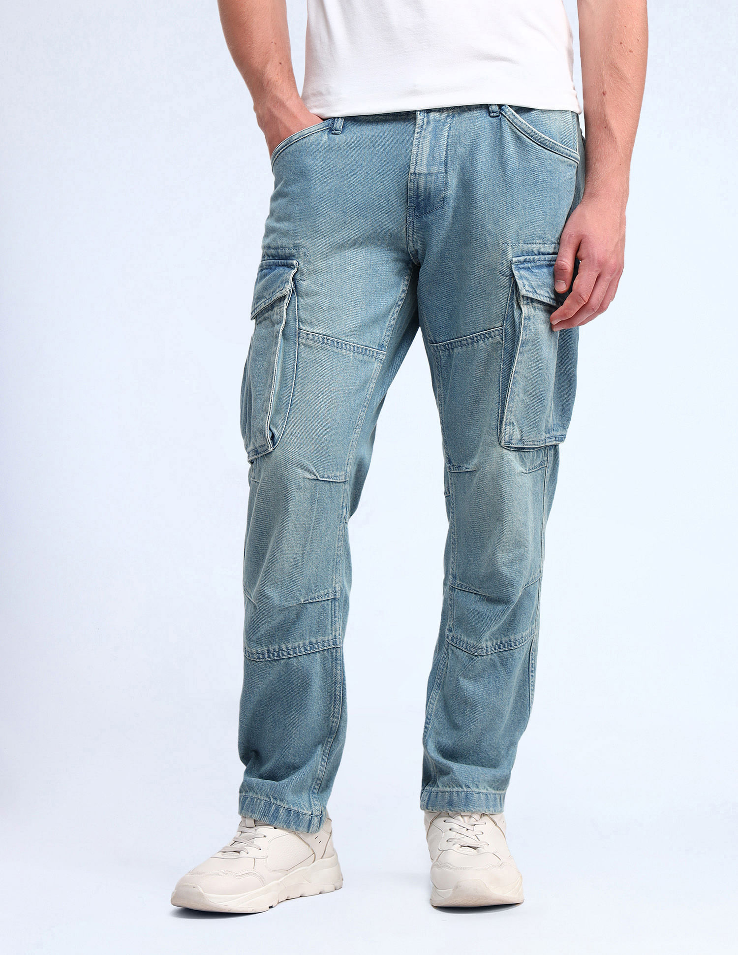 Flying Machine Cobain Loose Fit Blue Jeans
