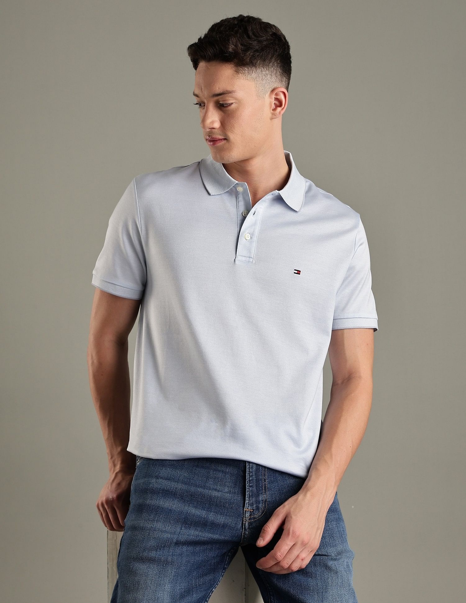 Tommy Hilfiger Solid Regular-Fit Cotton Polo Shirt