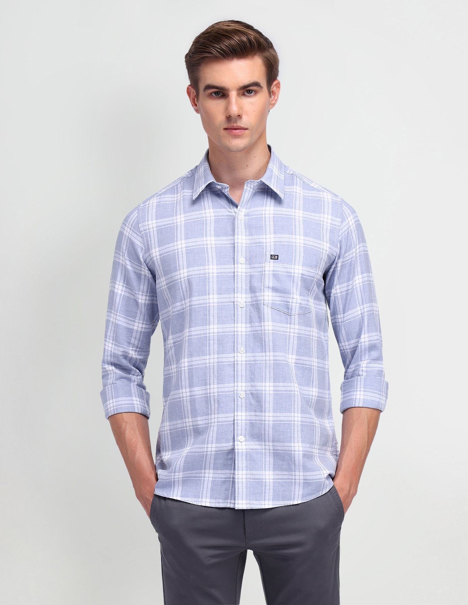 Arrow Sport Midscale Checked Manhattan Slim Fit Shirt