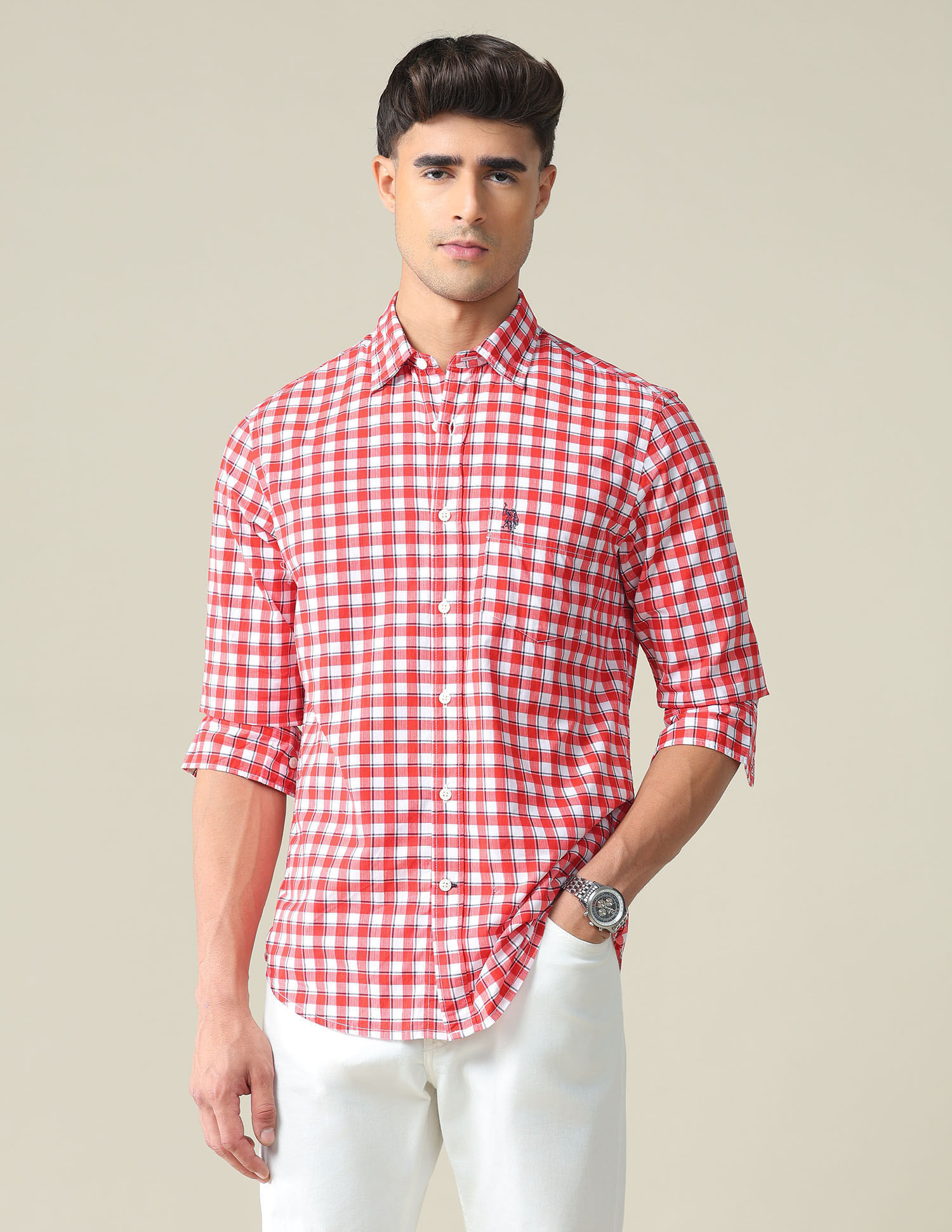 U.S. Polo Assn. Plaid Tailored Fit Shirt