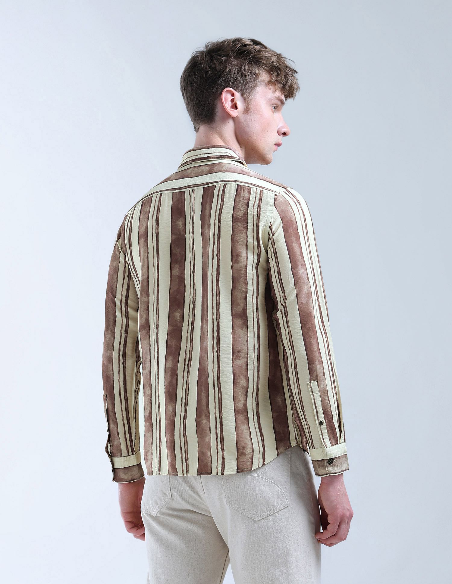 Flying Machine Vertical Striped Color Of Home Shirt