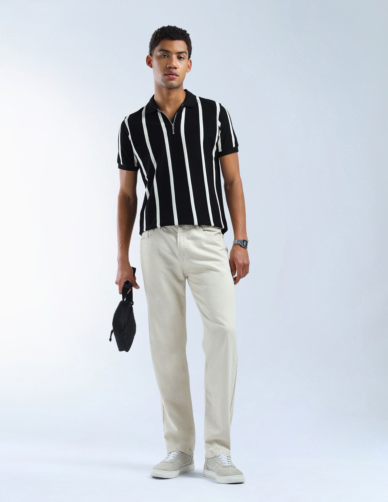 Flying Machine Vertical Striped Color Of Home Polo Shirt