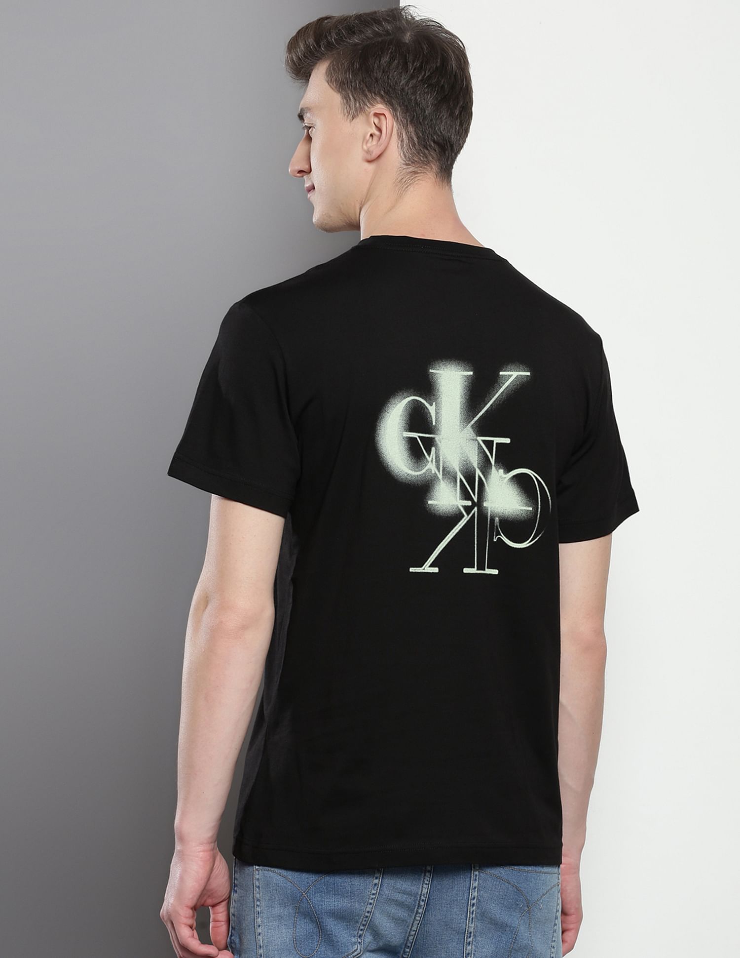 Calvin Klein Brand Print Cotton T-Shirt