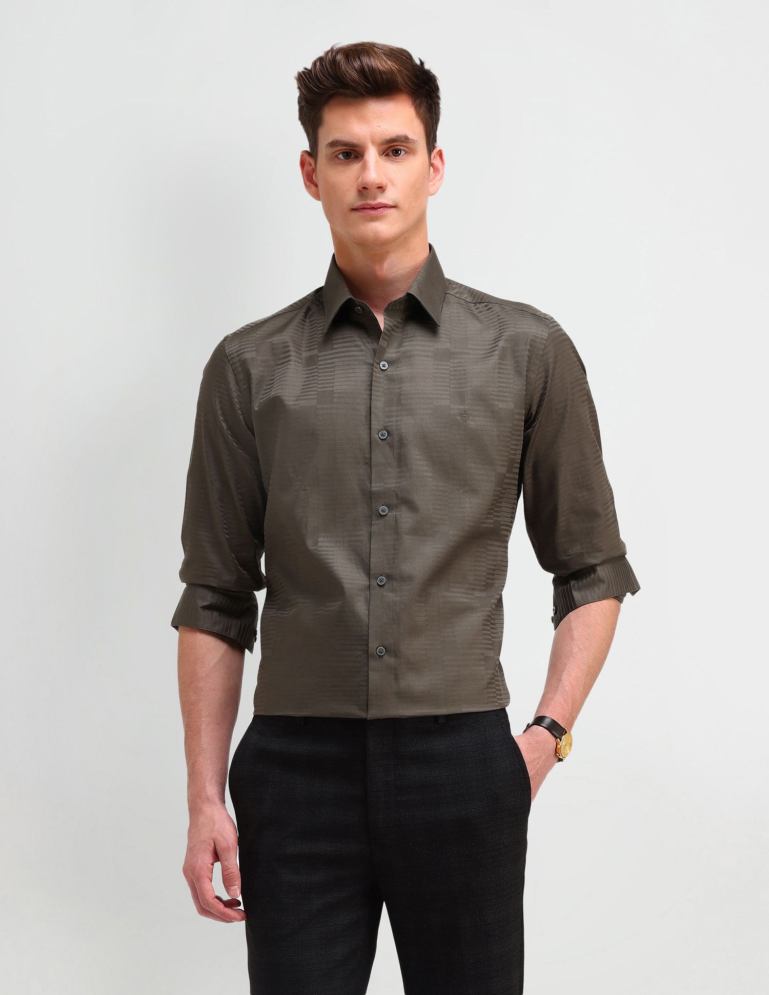 Arrow Newyork Slim Fit Jaquard Shirt