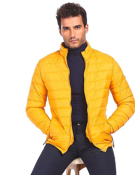 fcity.in - Mens Stylish Bomber Mustard Yellow Jacket Water Resistant Winter-anthinhphatland.vn