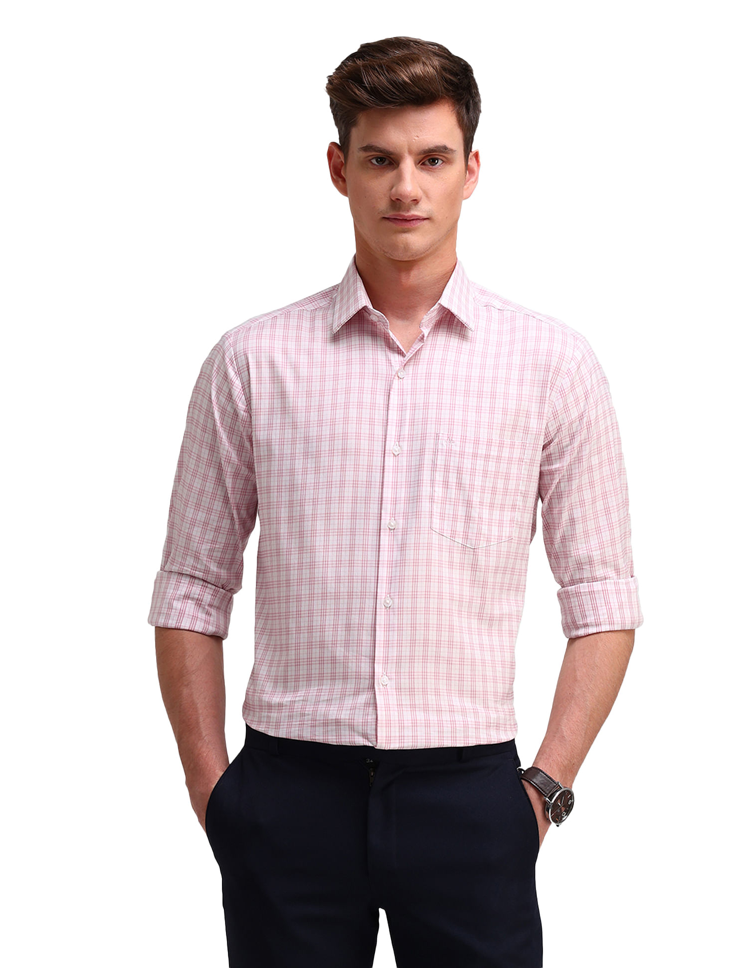 Arrow Slim Fit All-Over Pattern Shirt