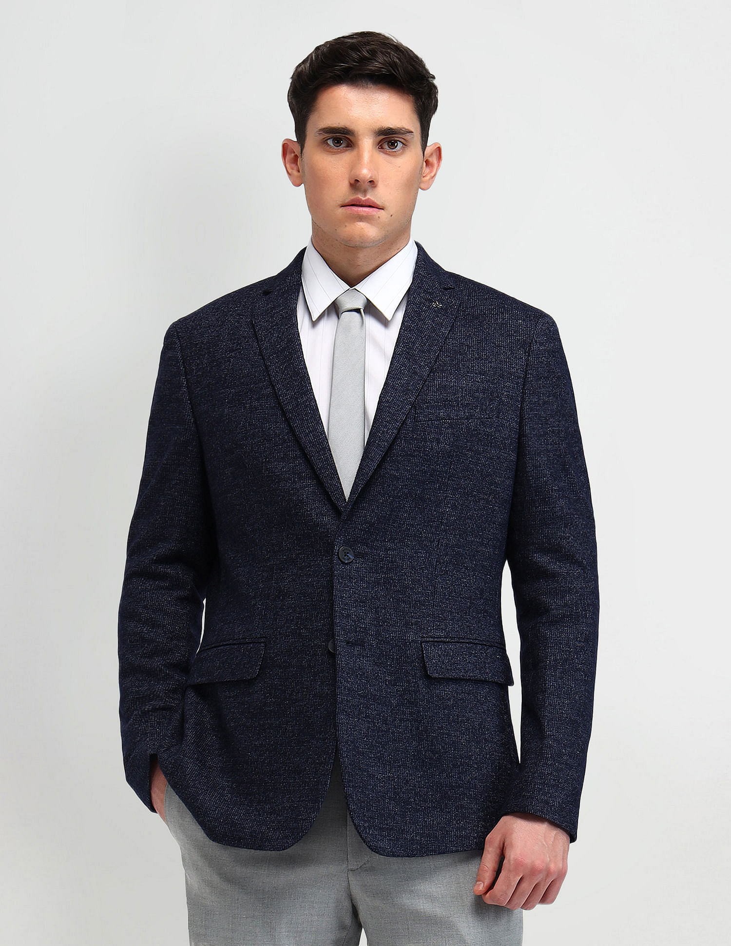 Arrow Textured Knitted Blazer