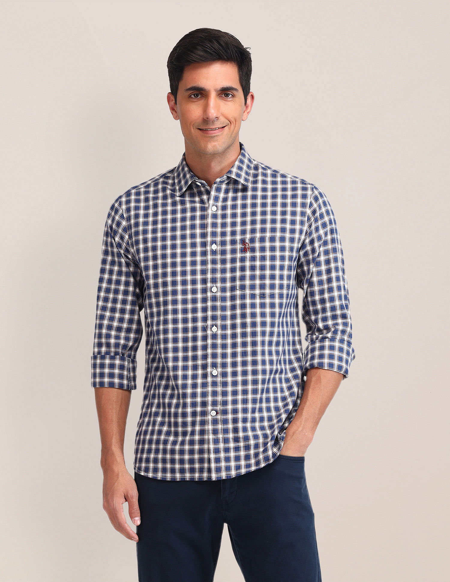 U.S. Polo Assn. Slim Fit Gingham Checked Shirt