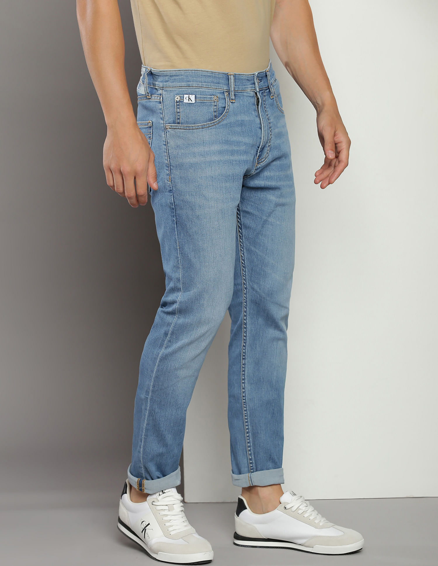 Calvin Klein Stone Wash Modern Tapered Fit Jeans
