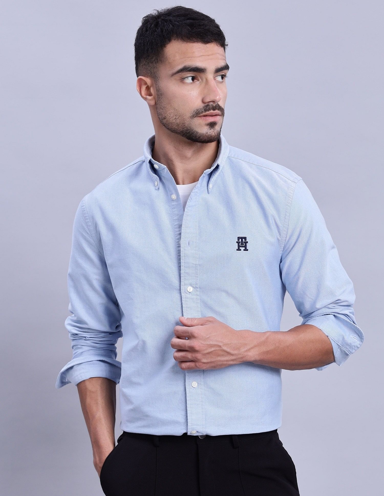 Tommy Hilfiger Solid Regular-Fit Oxford Shirts