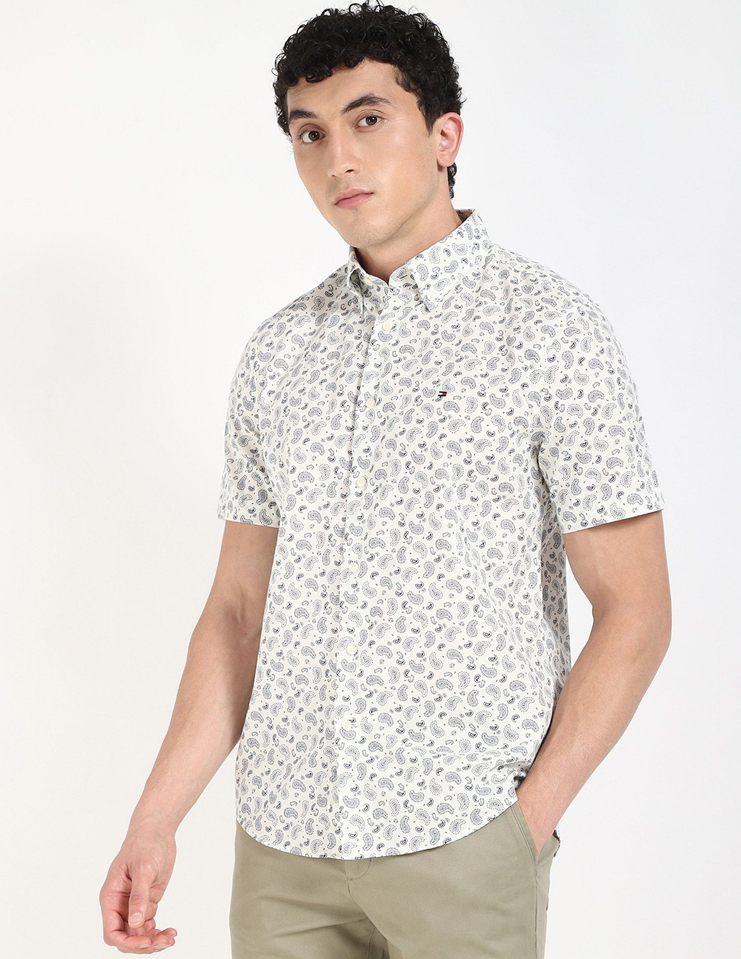Tommy Hilfiger Printed Regular-Fit Cotton Shirt