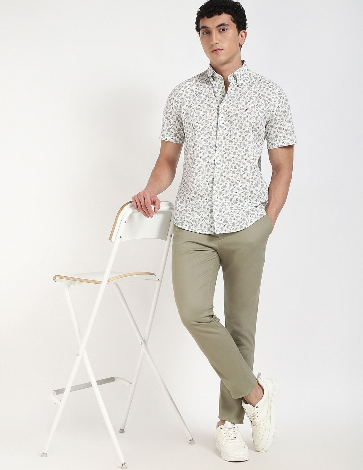 Tommy Hilfiger Printed Regular-Fit Cotton Shirt