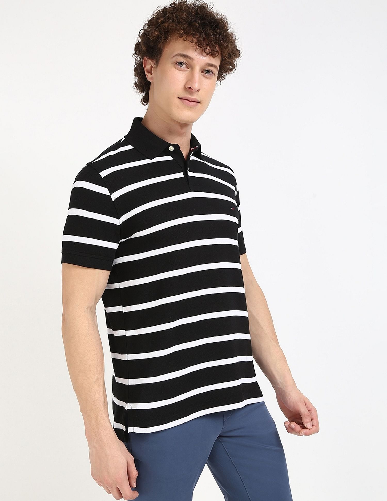 Tommy Hilfiger Striped Regular-Fit Cotton Polo Shirt