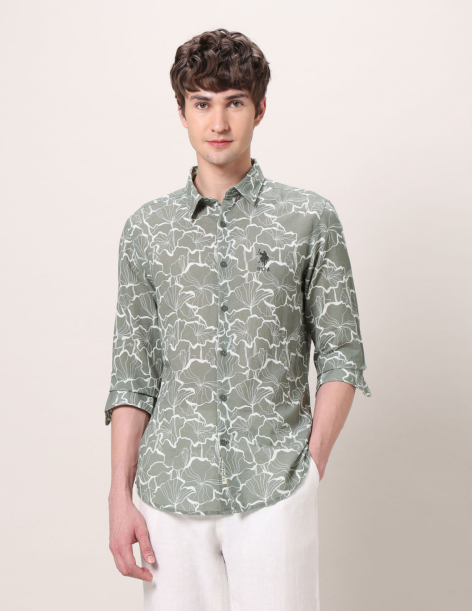 U.S. Polo Assn. Denim Co. Floral Printed Regular Fit Shirt