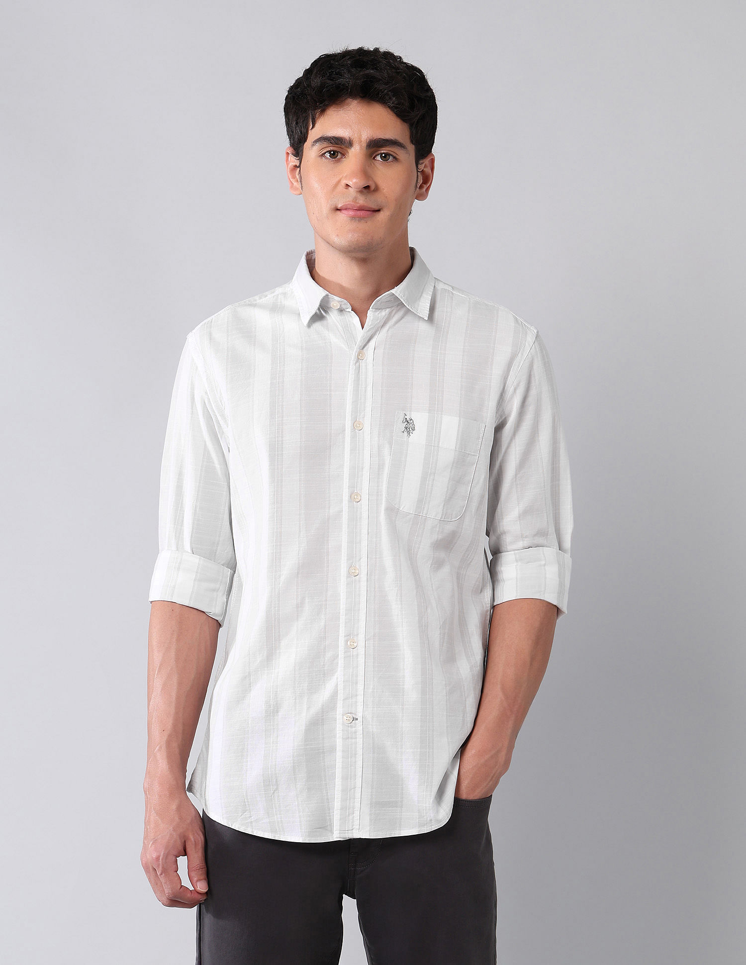 U.S. Polo Assn. Denim Co. Vertical Striped Pure Cotton Shirt