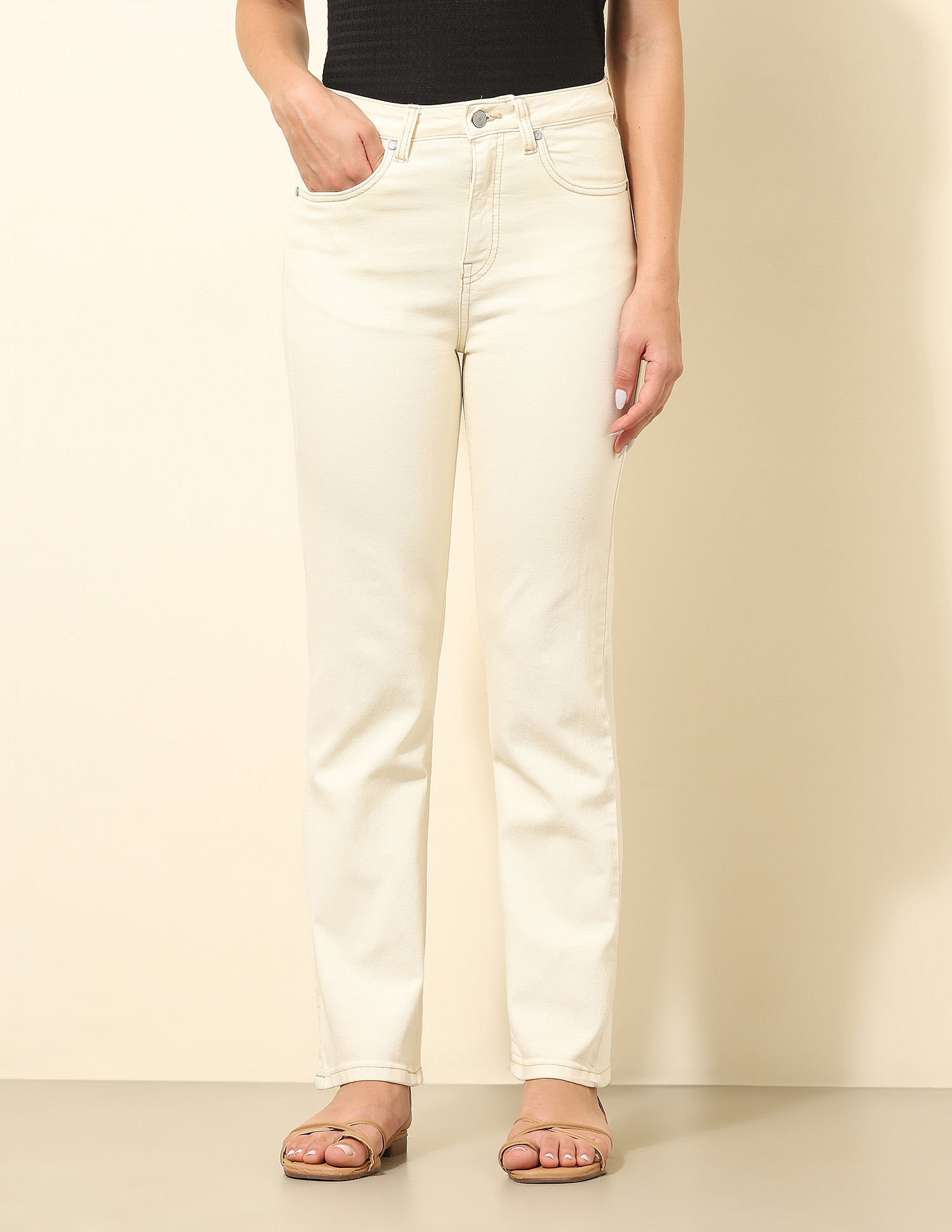 U.S. Polo Assn. Women High Rise Straight Fit Jeans