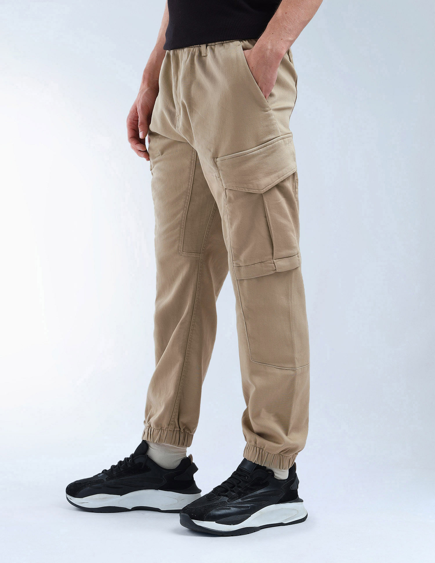 Flying Machine Mid Rise Relaxed Fit Joggers