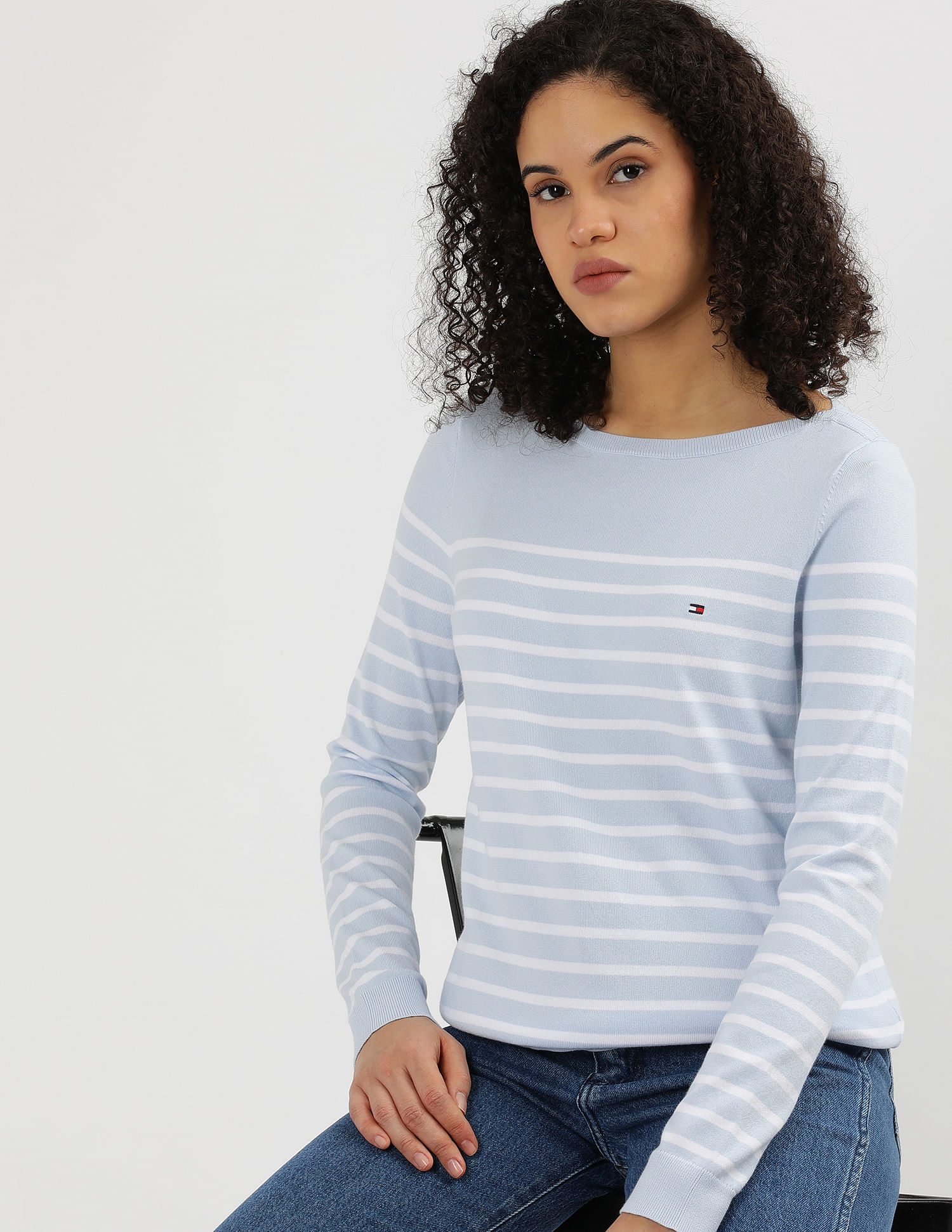 Tommy Hilfiger Boat Neck Horizontal Stripe Sweater