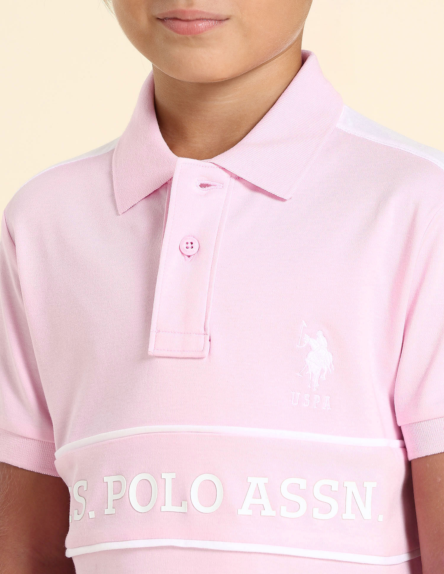 U.S. Polo Assn. Kids Boys Brand Printed Regular Fit Polo Shirt