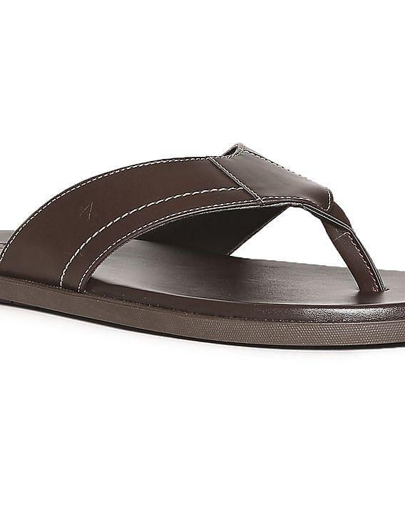 Arrow Men Brown Broad V-Strap Matthew Sandals